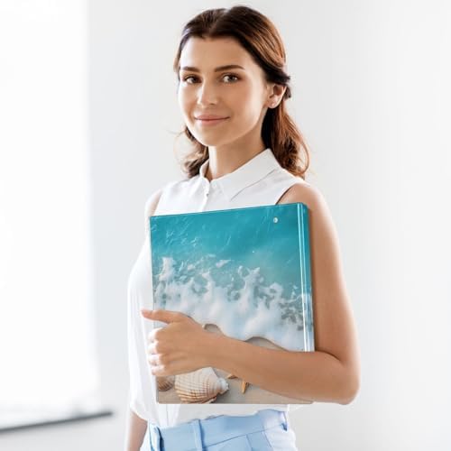 Summer Beach Sea Shells 3 Ring Binder 1.5 Inch Decorative Hardcover File Folder for School Office Papers Portfolio Planner Organizer Recipe Binders 1 Pc