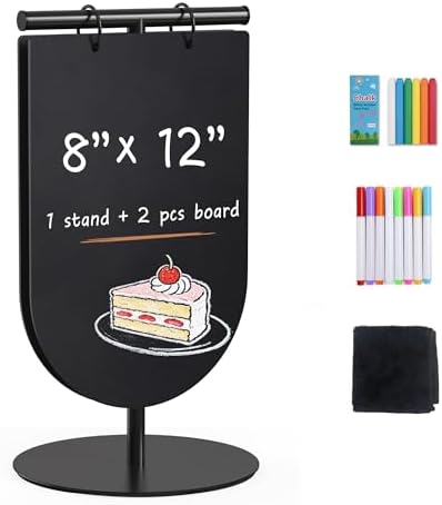 SELEAD Small Chalkboard Words Sign w/Metal Stand, 2 Pack 8x12”, Semicircle