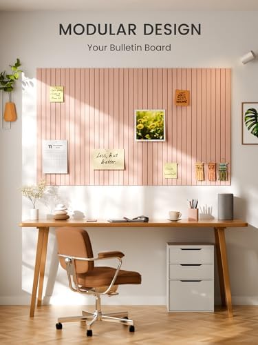 Bumusty 36"x 24" Large Felt Bulletin Board Tiles,Pink