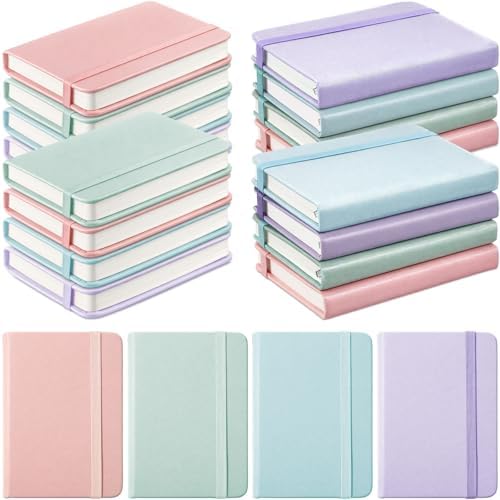 Ceenna 16 Packs Pocket Small Notebook Journals Mini Notebook bulk 192 Pages/96 Sheets Hardcover with Thick Lined Paper 3" x 4.4" A7 Small Notepad Pastel Color For Office Home Journey Supplies