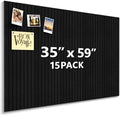 Enayplon Black Felt Board 59" x 36", Large Cork Board for Wall, Felt Wall Tiles 15 Pack, Bulletin Boards for Office, Home, Wall Decor, Pin Boards for Walls