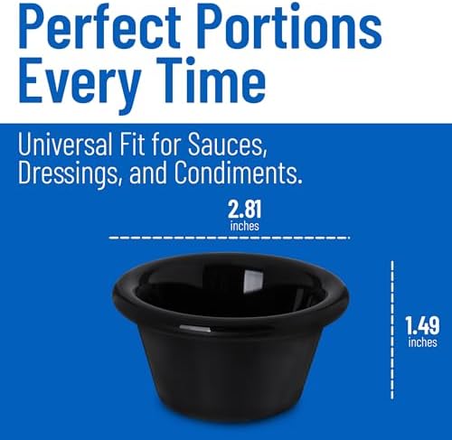 Carlisle FoodService Products 4312203 Black 2 Oz. Smooth Ramekin (Case of 48)