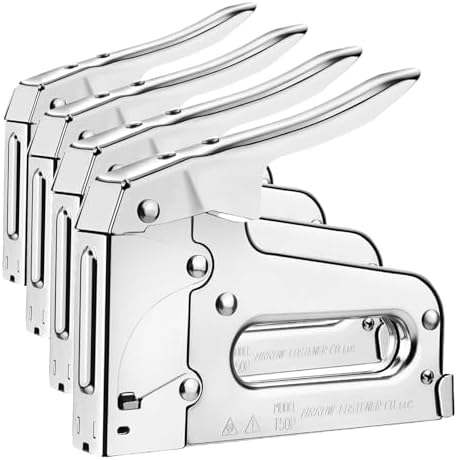 Arrow T50 Heavy Duty Staple Gun for Upholstery,Wood,Crafts,DIY and Professional Uses,Manual Stapler Uses 1/4”,5/16”,3/8",1/2",or 9/16” Staples,(Pack of 4)