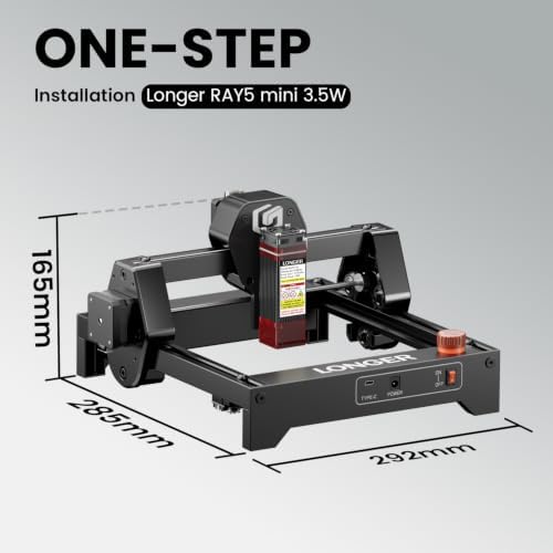 LONGER RAY5 Laser Engraver, 3500mW Compact Precision Engraving Machine