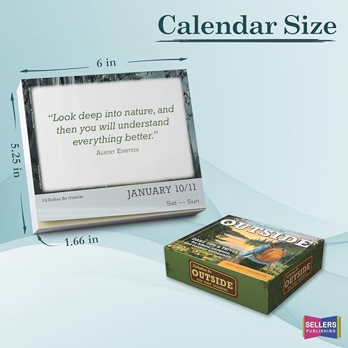 I’d Rather Be Outside 2026 Daily Desk Calendar: Boxed Page-a-Day Outdoor Adventure Calendar with Day-to-Day Hiking Tips, Camping Trivia & Nature Quotes