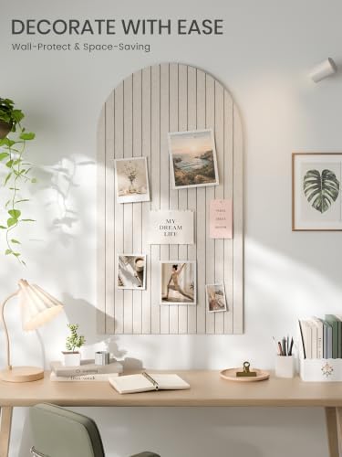 Large Arched Felt Bulletin Board 47.2''×25.5'', Oatmeal
