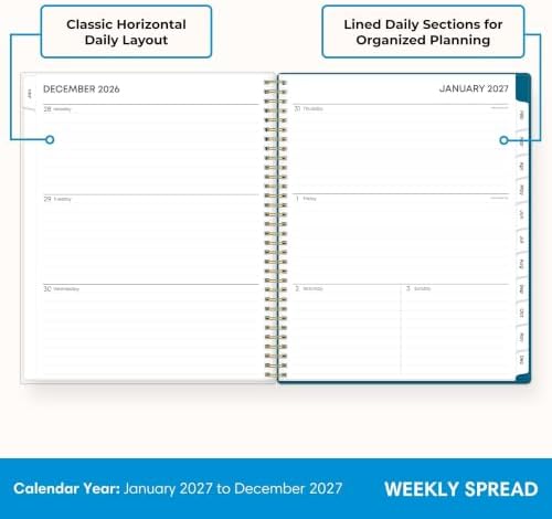 Blue Sky 2027 Weekly & Monthly Planner Calendar, 8.5"x11", Bakah Blue