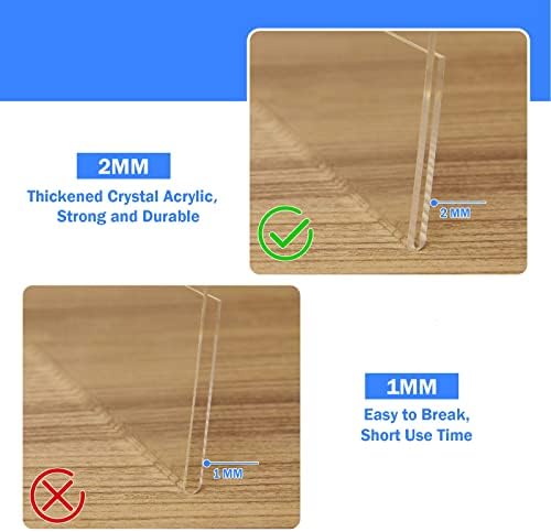 Acrylic Sign Holder 8.5 x 11 Horizontal 6 Pack Slant Back Acrylic Stands for Display Plexiglass Clear Acrylic Display Stands for Ad Frame, Picture Photo Frames, Promotions, Restaurants, Office