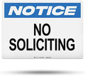TRADESAFE No Soliciting Sign - Aluminum Safety Signs for Business, Light Reflective, UV-Resistant, Waterproof, 14” X 10” No Solicitors Sign