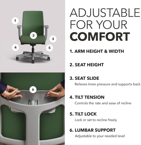 HON Ignition 2.0 Low Back Ergonomic Office Chair, Desk Chair, Leaf