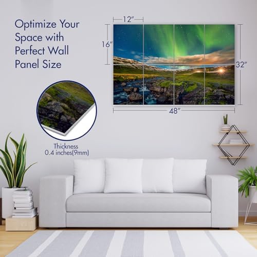 PINWELIFE® Masterpiece Acoustic Art Panels, 8-Pack 12"×16" Sound Absorbing Panels, Decorative Acoustic Wall Art, Noise and Echo Cancelling for Home Studio/Office, Nano Tape Included