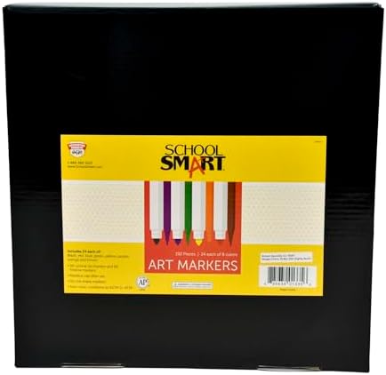 School Smart Conical and Fineline Watercolor Combo Marker Pack - Pack of 192 - 12 Each of 8 Assorted Colors - 086417
