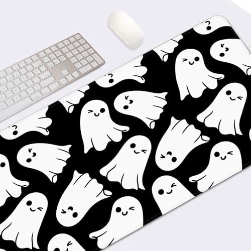 Large Mouse Pad for Desk, Halloween Ghost, Rubber, 31.5 x 15.7 Inch
