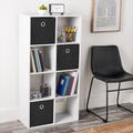 White 8-Cube Storage Organizer Bookcase, Convertible Vertical & Horizontal Cubby Shelving Unit, Open And Closed Back Compartment Compatible With Fabric Bins