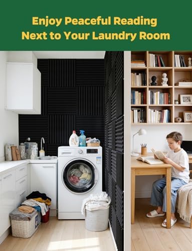 Sound Proof Foam Panels for Walls Soundproof Dampening & Absorbing for Studio, 8 Pack Black Square Self-Adhesive MLV Acoustic Tiles Noise Cancelling & Soundproofing for Bedroom 12" x 12" x 1"
