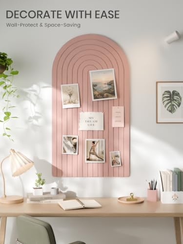 Large Arched Felt Bulletin Board 47.2''×25.5'', Pink