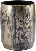 Nicole Miller - Wastebasket, Resin Trash Can, Resin Bathroom Accessories, Ideal for Kitchen & Bathroom, Dorm Room Essentials (Harper Collection, Black/Gold)