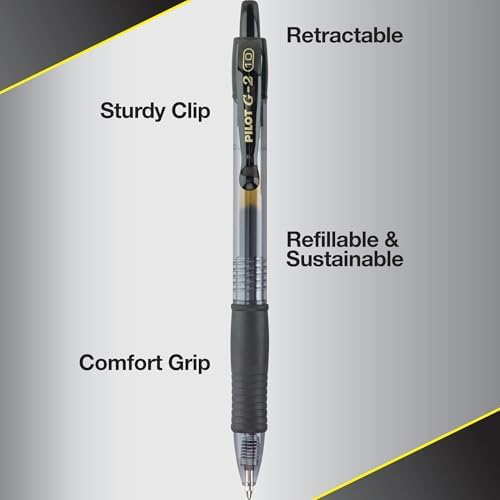 PILOT G2 Premium Gel Pens, Bold Point 1.0mm, Black Ink, 12-Pack