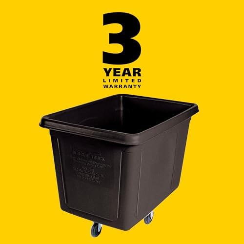 Rubbermaid Commercial Products Bulk Cube Truck with Wheels, Black, Transport up to 600 lb. of Waste/Laundry/Linen/Supply/Packaging Material for Hospital/Hotel/School