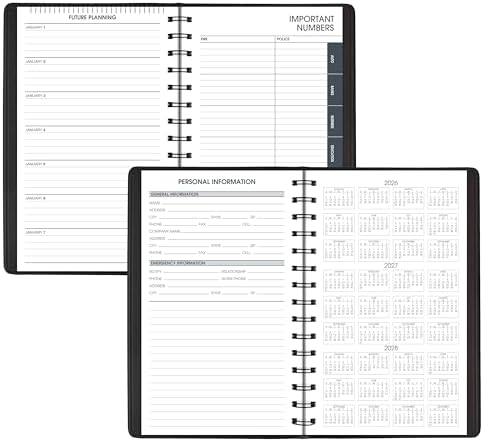 AT-A-GLANCE 2027 Appointment Book Planner, Daily, 5" x 8", Quarter-Hour, Black (708000527)