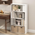 Furinno Simple Book Shelf, 4-Tier Bookshelf, Bookcase with Open Shelf, 9.4 x 23.6 x 41.7, for Living Room, Bedroom, Home Office, White