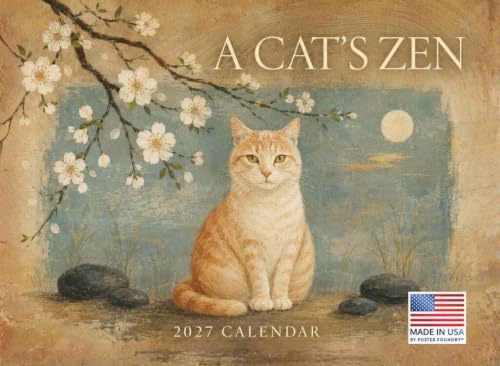 A Cats Zen Peaceful Cat Art Mindful Quotes Inspirational Calendar 2027 Monthly Wall