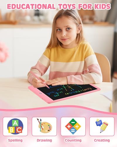 Gifts for Girls Boys Toys, 2 Pack LCD Writing Tablet 10 Inch, Drawing Pad for Kids, Toddler Travel Essentials, No Mess Coloring Books for Toddlers 1-3, Birthday Stocking Stuffers Kids