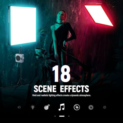 NEEWER Pro 200W Flexible LED Video Light, Studio RGB Panel Light Mat Kit with Softbox APP/2.4G/DMX Control 2500-10000K 25000lux/0.5m CRI95+, Key Lighting for Live Streaming Video Recording, AF200C