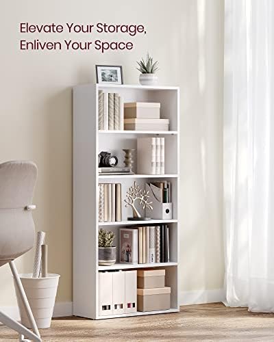 VASAGLE Set of 2 Bookshelves, 5-Tier Open, 23.6 Inches Wide