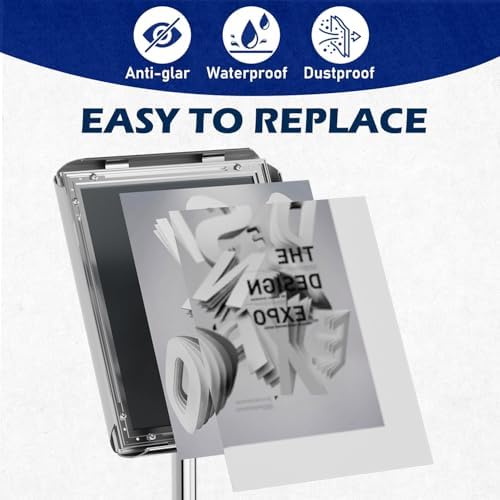 8.5x11 Sign Stands for Display, Adjustable Sign Holder Silver 6ct