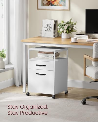 VASAGLE 2 Drawer File Cabinet, Rolling Printer Stand