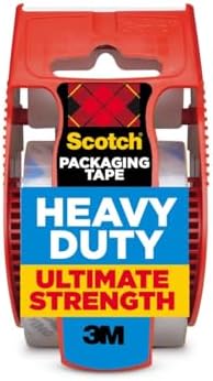 Scotch Heavy Duty Shipping Packaging Tape, 1 Roll with Dispenser, 1.88" x 22.2 Yards, 1.5" Core, Great for Packing, Shipping & Moving, Clear (142)