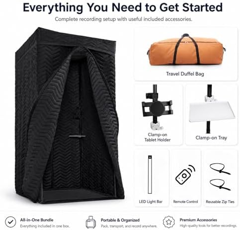 Portable Vocal Booth for Recording, Sound Booth for Home Studio