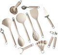 Gibson Home 20-Piece Kitchen Gadget & Tool Set – Nylon Cooking Utensils Spatulas, Ladle, Skimmer, Serving Spoons, Measuring Cups & Spoons, Can Opener, Peeler, Ice Cream Scoop & More