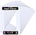 Hygloss 12 Pack Paper Picture Frames, White cardstock Photo Frame 11x14-Inch, Papers Frames to Decorate for Wedding Birthday DIY Classroom Crafts and Decorations