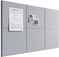Bumusty 36"x 24" Large Felt Bulletin Board Tiles, Soft Gray