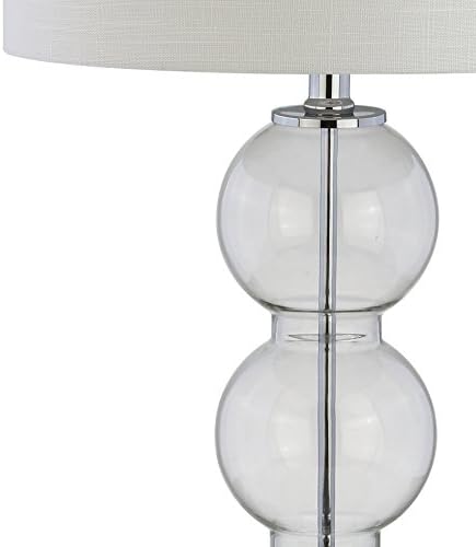 JONATHAN Y Bella 27" Glass Table Lamp, Clear/Chrome, Set of 2
