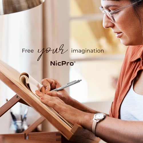 Nicpro 4 Pack Blocky Gear 0.3/0.5/0.7/0.9 mm Metal Mechanical Pencils Set
