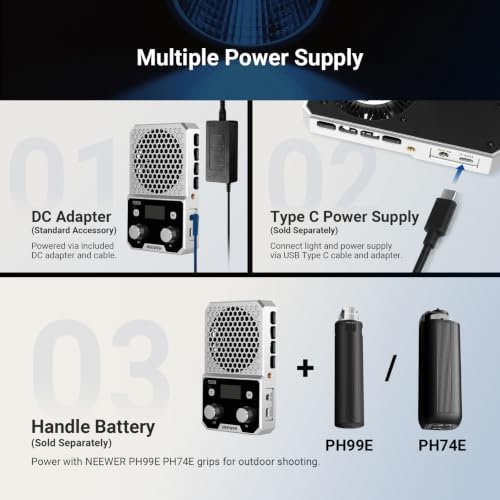 NEEWER FS60B 60W Compact Pocket Bi Color LED Light with APP/Panel Control