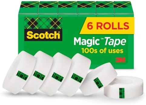 Scotch Magic Tape, Invisible, 6 Rolls
