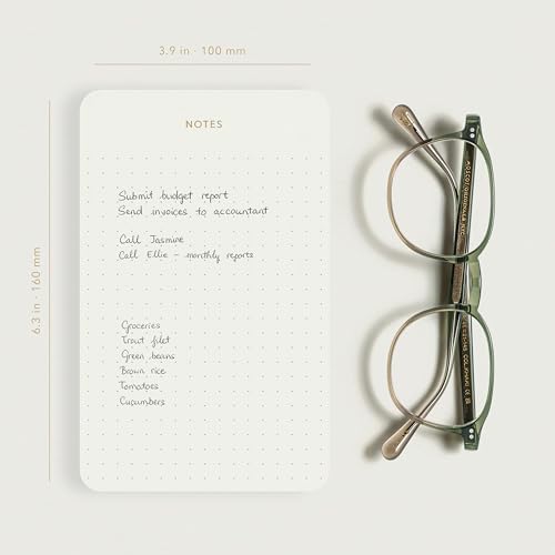 Small Dotted Notepads for Work, Gold Foil, 6.3 x 3.9 in, 5 Pack, 375 Sheets