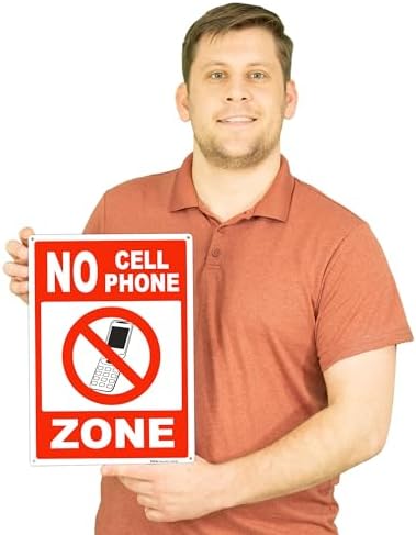 Brimar No Cell Phone Zone Sign, 10" X 14" Polyethylene Plastic, Made in USA