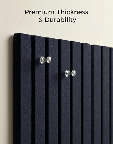 Aothia 12-Pack Felt Bulletin Board Tiles 48"x36", Modular Push Pin Board for Home Office & Classroom, Cork Board Alternative for Notes, Photos & Schedules, 70 Adhesive Tabs & 40 Pins - Carbon Blue
