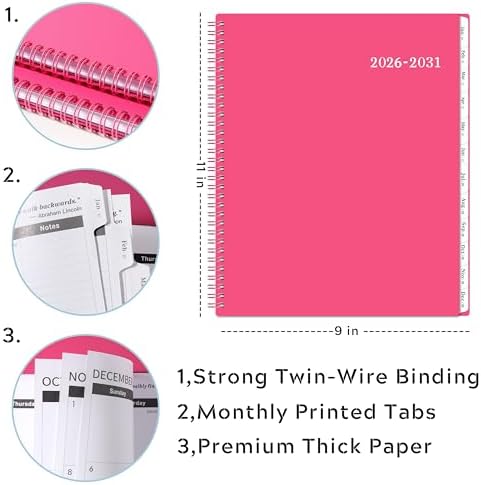 Monthly Planner 2026-2031 - 5 Year Planner, 2026-2031 Monthly Calendar