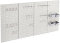 Amazon Basics Rectangular Metal Pegboard Wall Organizer, Tool Storage Organization System, Rust and Scratch Resistant, 48-Piece Kit, Gray