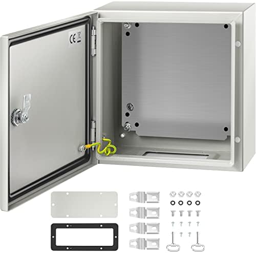 VEVOR NEMA Steel Enclosure, 12" x 12" x 6" NEMA 4X Steel Electrical Box,IP66 Waterproof & Dustproof,Outdoor/Indoor Electrical Junction Box,with Mounting Plate