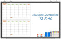 2 Month Magnetic Dry Erase Calendar Whiteboard Combo, 72" x 40"