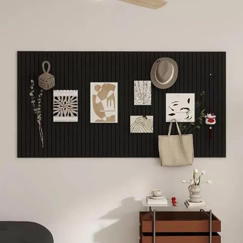 Felt Bulletin Board 36"x 24"-6 Felt Tiles Cork Board Wall Panels Home Office Wall Fabric Pin Board for Classroom/Kids Art Display/Photo Picture Wall/Acoustic,Self-Adhesive,Black