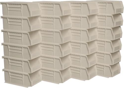 Akro-Mils 30220 AkroBins Plastic Storage Bins, 7"x4"x3", Stone, 24-Pack