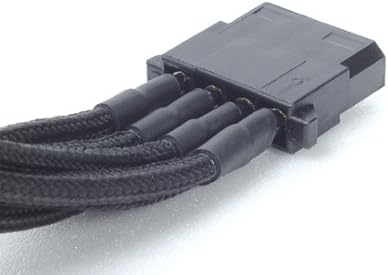 SilverStone Black Sleeved PSU Cable for Three 4-Pin Molex & One 4-Pin Floppy adapter PP06B-3PER10F